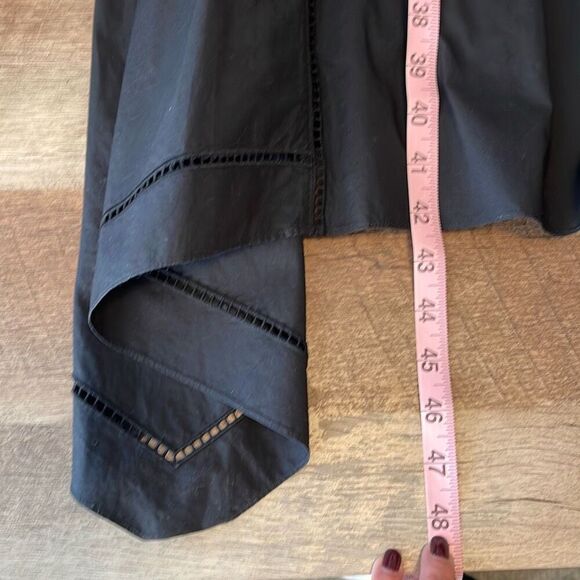 Theory Womens Off Shoulder Asymmetric Hem Midi Fit & Flare Dress Black Medium - Picture 8 of 8